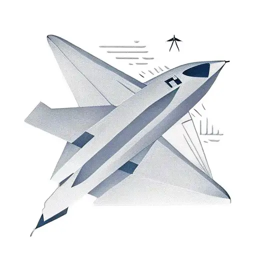 An intricate tattoo of a paper airplane transforming into a real plane, symbolizing the journey from dreams to reality tattoo design idea
