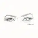 a close up of a woman's eyes tattoo design idea