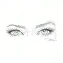 a close up of a woman's eyes tattoo design idea