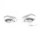 a close up of a woman's eyes tattoo design idea