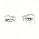 a close up of a woman's eyes tattoo design idea
