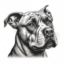 mad pitbull dog tattoo design idea