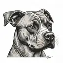 mad pitbull dog tattoo design idea