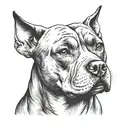 mad pitbull dog tattoo design idea