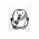 Penguin drinking Tequila tattoo design idea