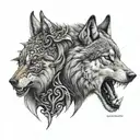 sigma vs crowned alpha wolf howling wolf tattoo design idea