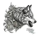 sigma vs crowned alpha wolf howling wolf tattoo design idea