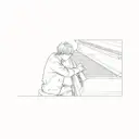 bts suga playing piano keys intertwined tattoo design idea