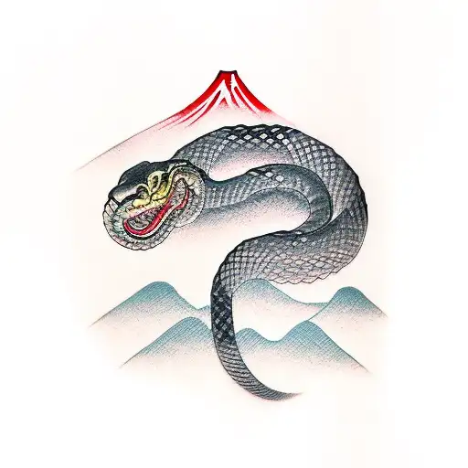 snake around index finger  tattoo design idea