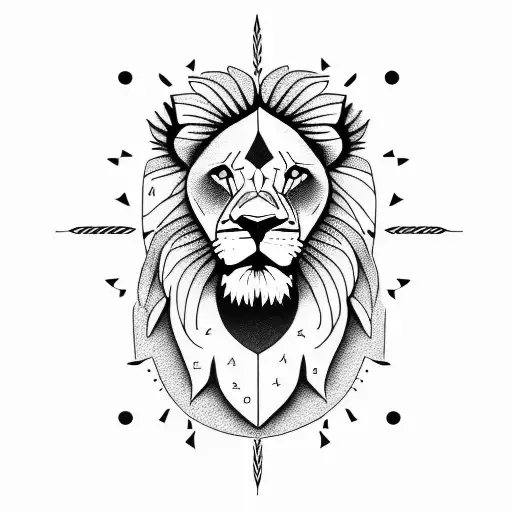 Lion with map of africa and a clock tattoo design idea