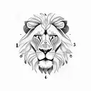 Lion with map of africa and a clock tattoo design idea