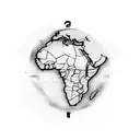 Lion with map of africa and a clock tattoo design idea