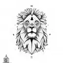 Lion with map of africa and a clock tattoo design idea