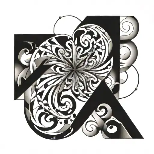 number 3 angelical catolic reference hidden tattoo design idea