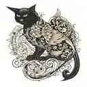 number 3 angelical catolic reference hidden tattoo design idea