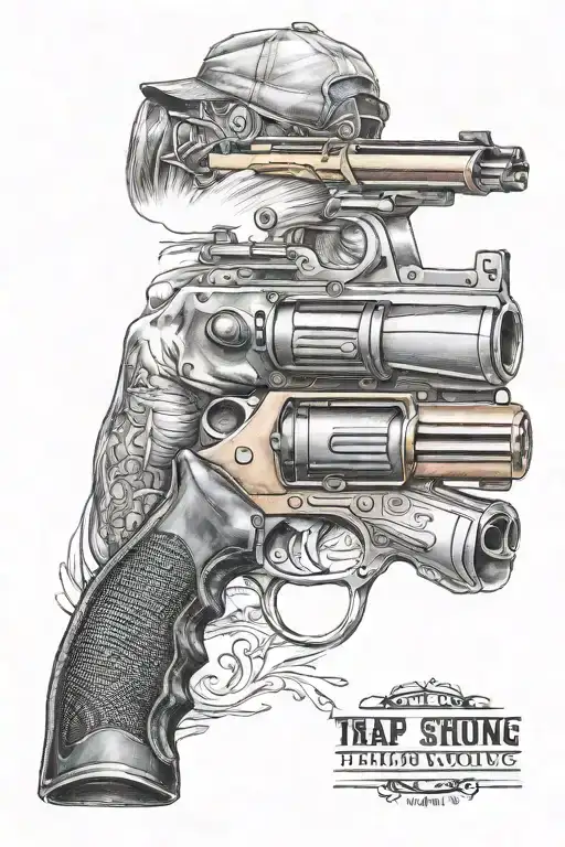 trap shooting tattoo design idea