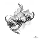 black orchid tattoo design idea