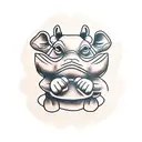 boxing hippo tattoo design idea