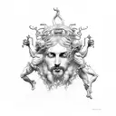 pan and Dionysus  tattoo design idea