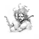 pan and Dionysus  tattoo design idea