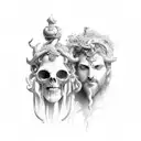 pan and Dionysus  tattoo design idea