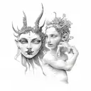 pan and Dionysus  tattoo design idea