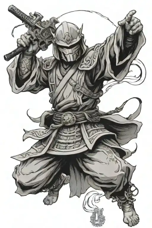 Shaolin Master Chief tattoo design idea