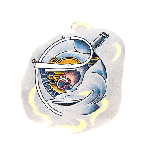 open book with a telescope  tattoo design idea