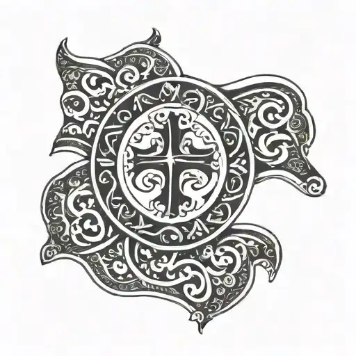 romani flag intertwined tattoo design idea