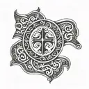 romani flag intertwined tattoo design idea