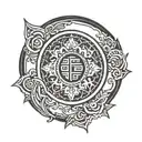 romani flag intertwined tattoo design idea