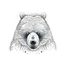 angry bear in forest trees tattoo design idea