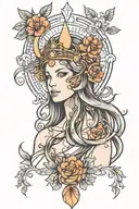 Virgo goddess tattoo design idea