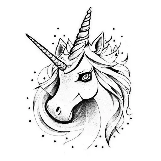 evil unicorn tattoo