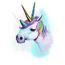 full body evil unicorn multicolor tattoo design idea