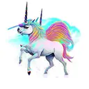 full body evil unicorn multicolor tattoo design idea