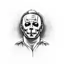 Michael Myers with a knife in hand tattoo design idea