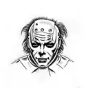 Michael Myers with a knife in hand tattoo design idea