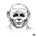 Michael Myers with a knife in hand tattoo design idea