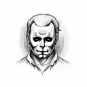 Michael Myers with a knife in hand tattoo design idea
