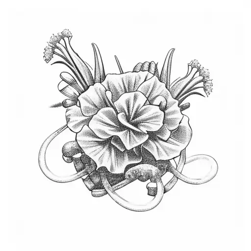 sandcastle, ballet slippers, carnations, gladiolus, bugs, art tattoo design idea