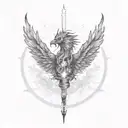 A phoenix rising from a broken syringe, symbolizing overcoming addiction and rebirth tattoo design idea