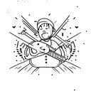 guitarra com de Davi tattoo design idea