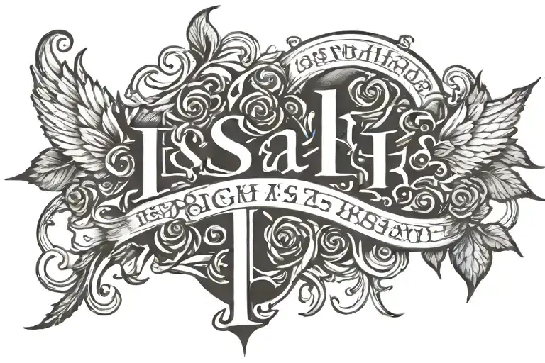 Isaiah 41:10 written tattoo design idea