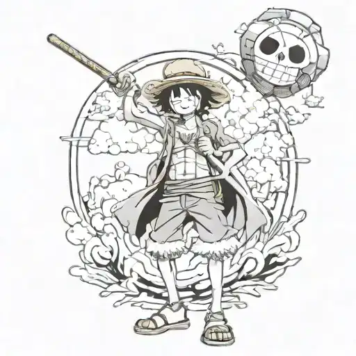 Luffy one piece tattoo design idea