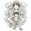 Luffy one piece tattoo design idea