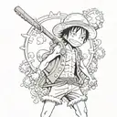 Luffy one piece tattoo design idea