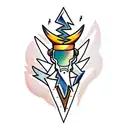 cowboy riding a lightning bolt  tattoo design idea