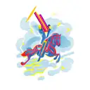 cowboy riding a lightning bolt  tattoo design idea