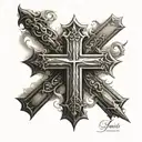 bible verse joshua 1:9 Christian Cross tattoo design idea
